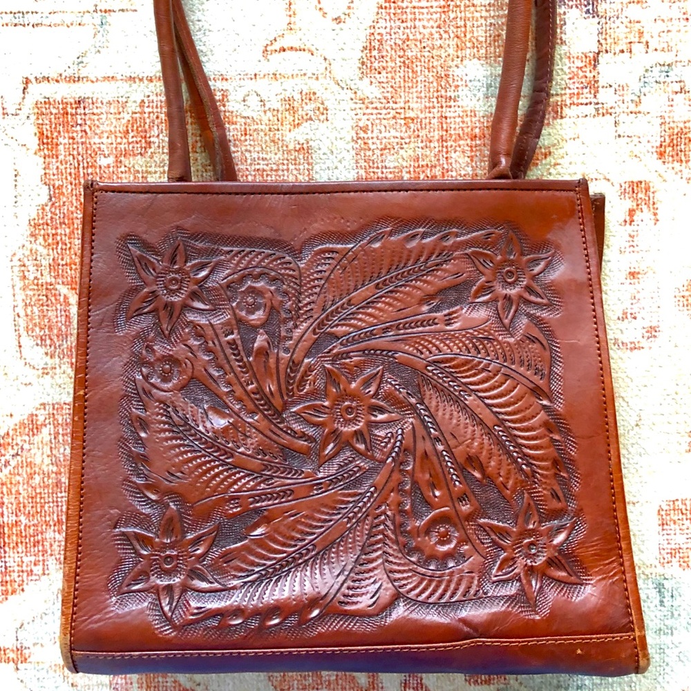 Made in Paraguay Tooled Leather Tote - Large